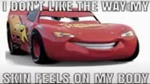 This is the Avatar Image for the Cursed Lightning McQueen (Low Quality Lukeydumper voice) AI Voice and Text to Speech Generator